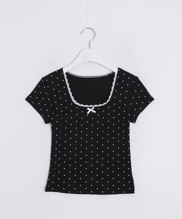 ドットリボンレースTシャツ