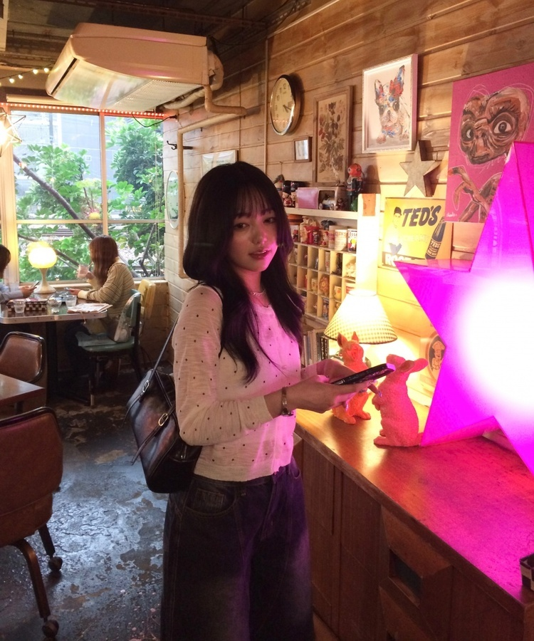 도트 시스루 가디건 화이트