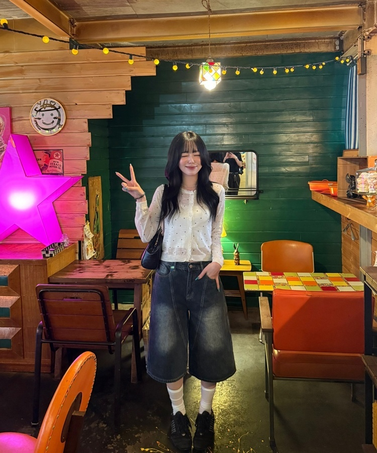 도트 시스루 가디건 화이트