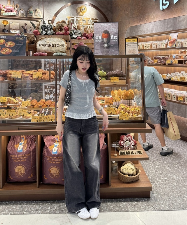 【❤️MADE】レースレイヤードTシャツ GREY