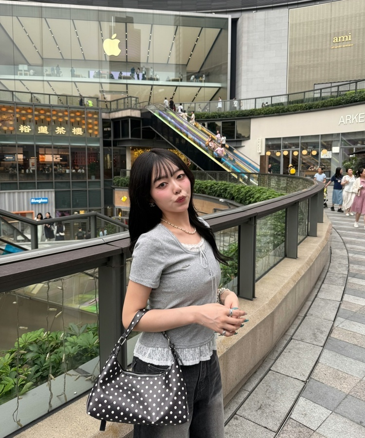 【❤️MADE】レースレイヤードTシャツ GREY