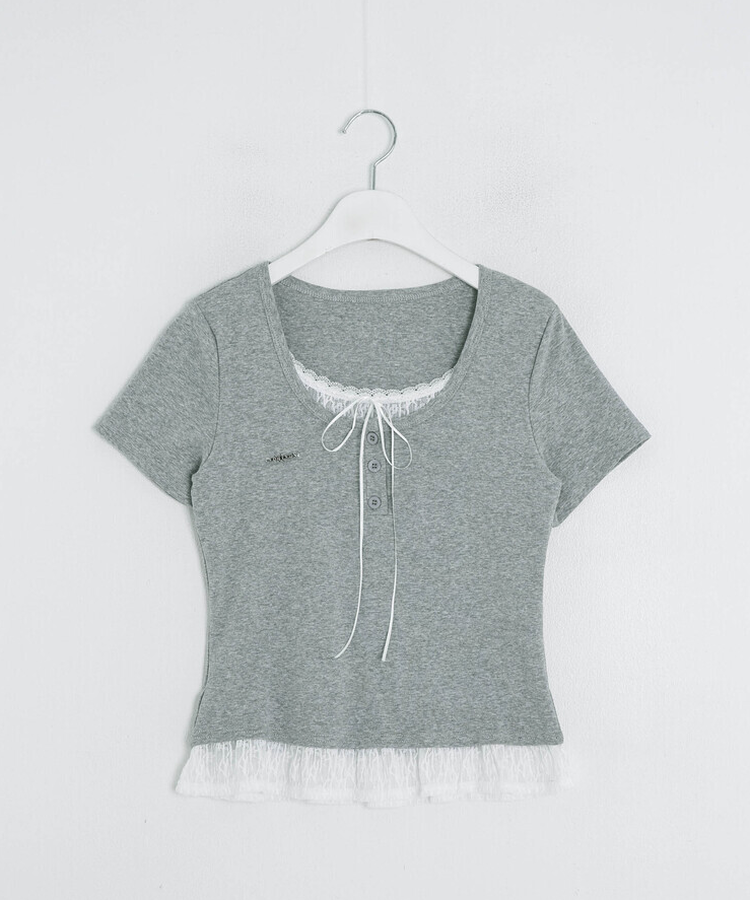 【❤️MADE】レースレイヤードTシャツ