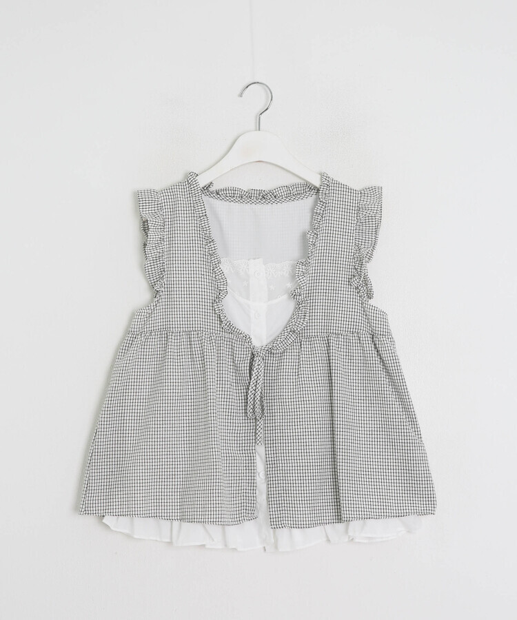 レイヤード風チェックノースリーブ