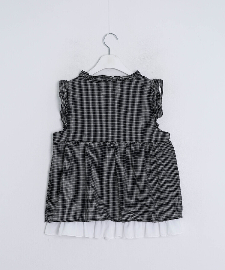 レイヤード風チェックノースリーブ