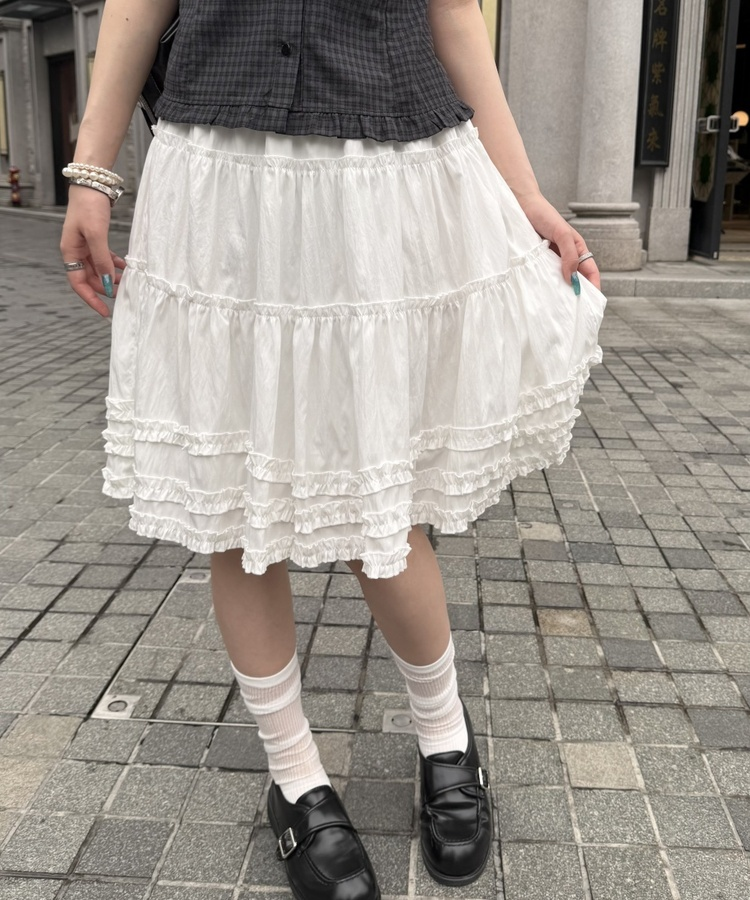 フリルミディスカート IVORY