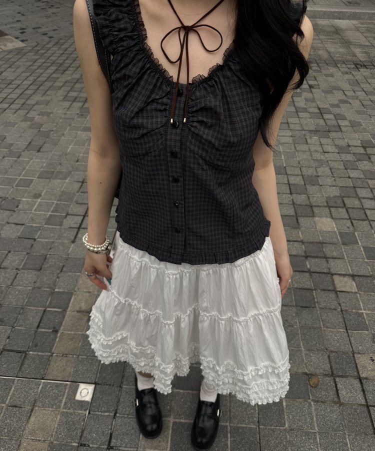 フリルミディスカート IVORY