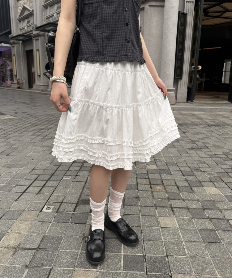 フリルミディスカート IVORY