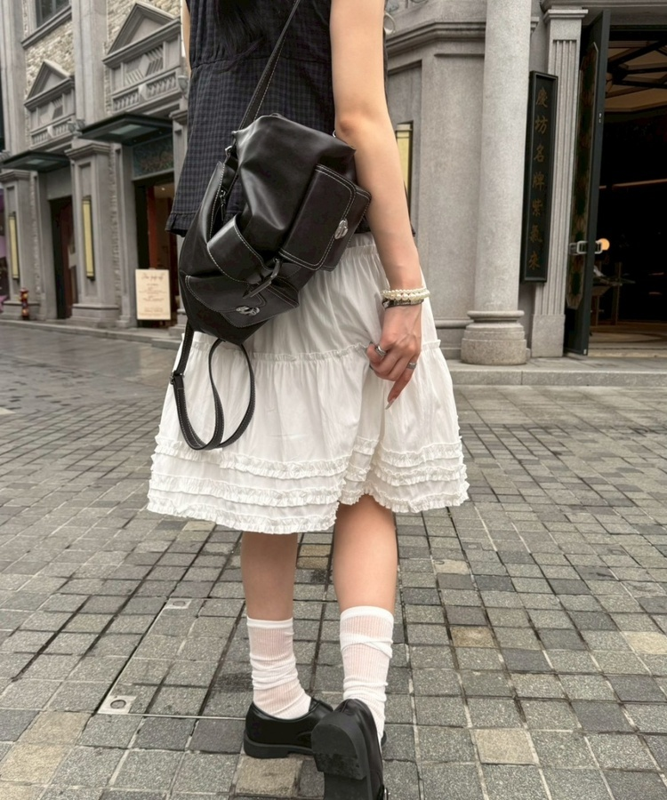 ベルトレザーショルダー2wayバッグ BLACK