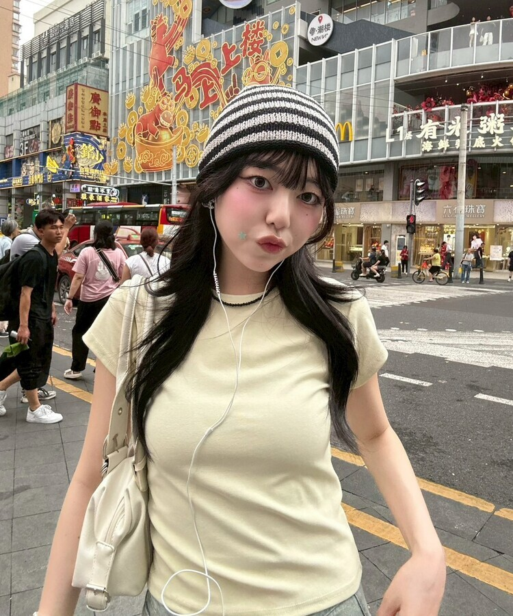 シンプルボーダービーニー BLACK