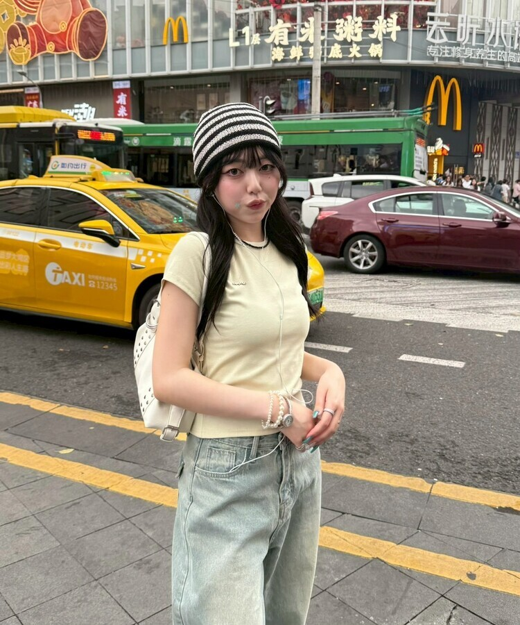 シンプルボーダービーニー BLACK