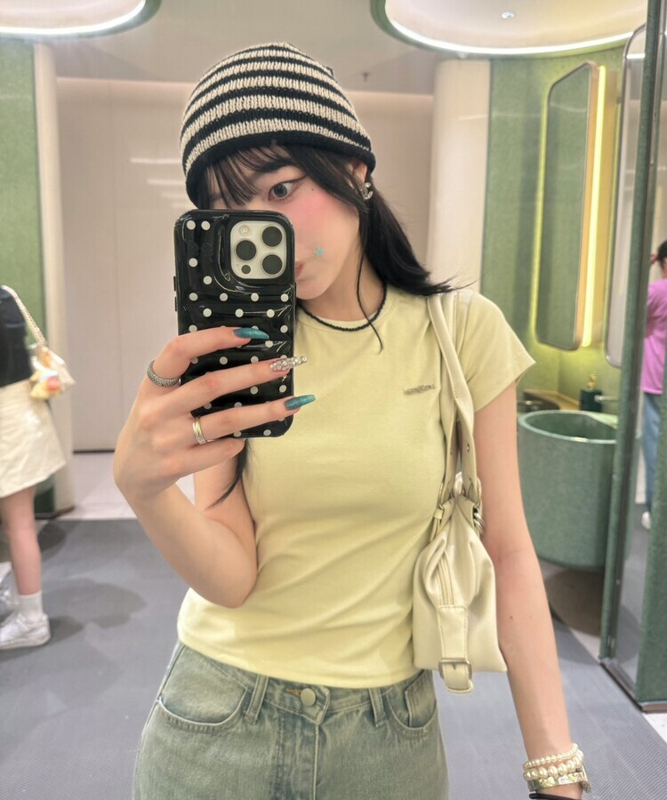 シンプルボーダービーニー BLACK