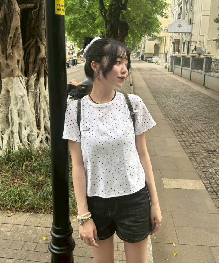 デニムショートパンツ BLACK