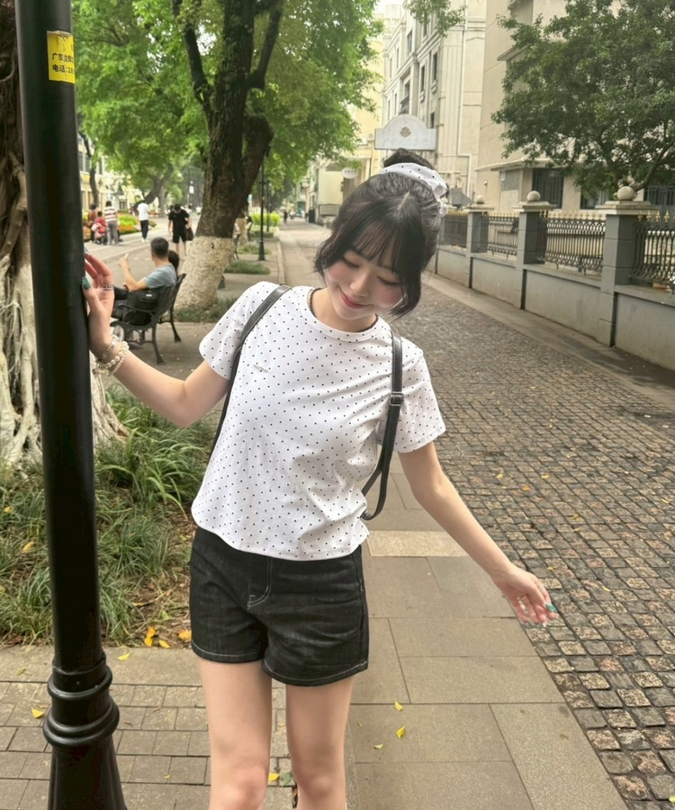 デニムショートパンツ BLACK