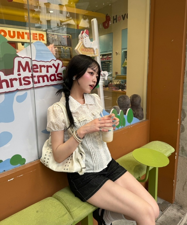 デニムショートパンツ BLACK