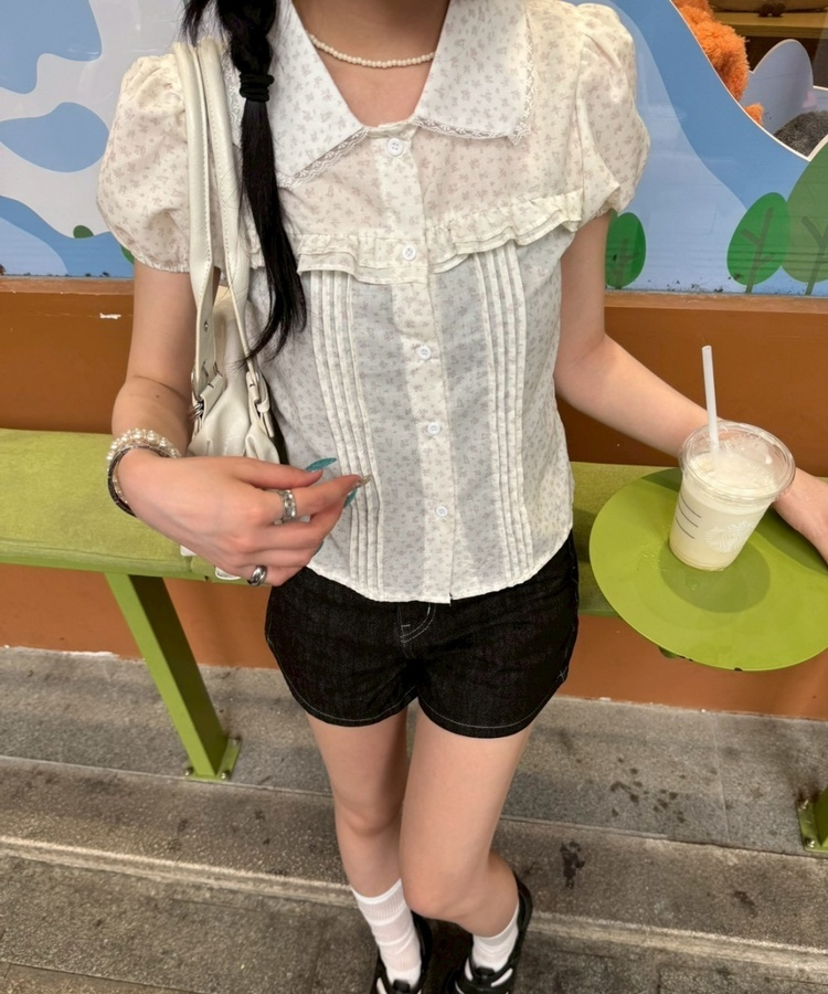 デニムショートパンツ BLACK