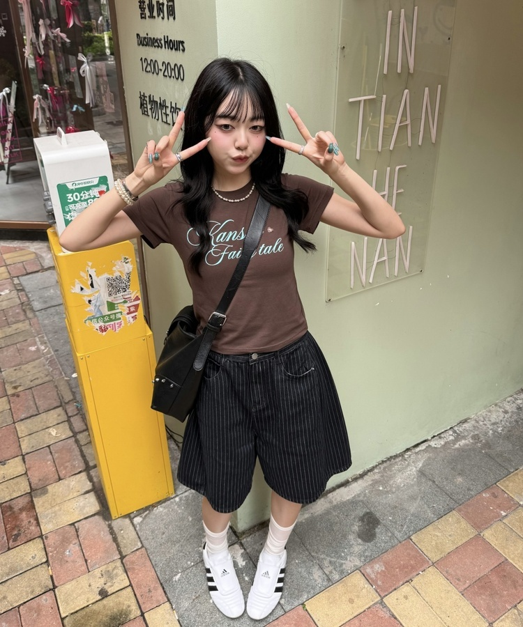 ストライプバミューダパンツ BLACK DENIM