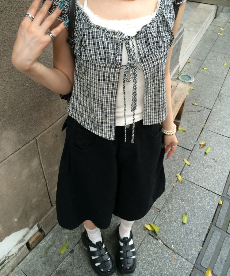 【SHORT/BASIC丈別】カラーバミューダパンツ BLACK