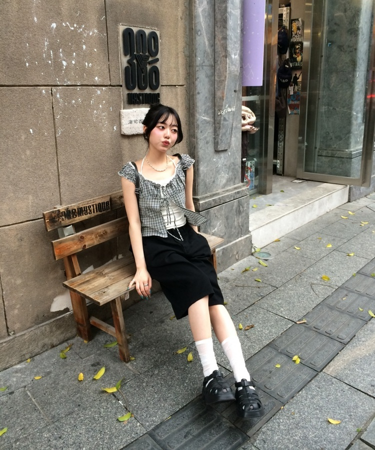 【SHORT/BASIC丈別】カラーバミューダパンツ BLACK