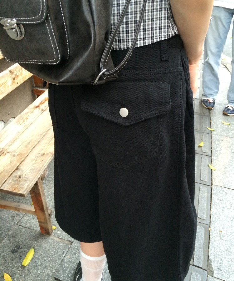 【SHORT/BASIC丈別】カラーバミューダパンツ BLACK