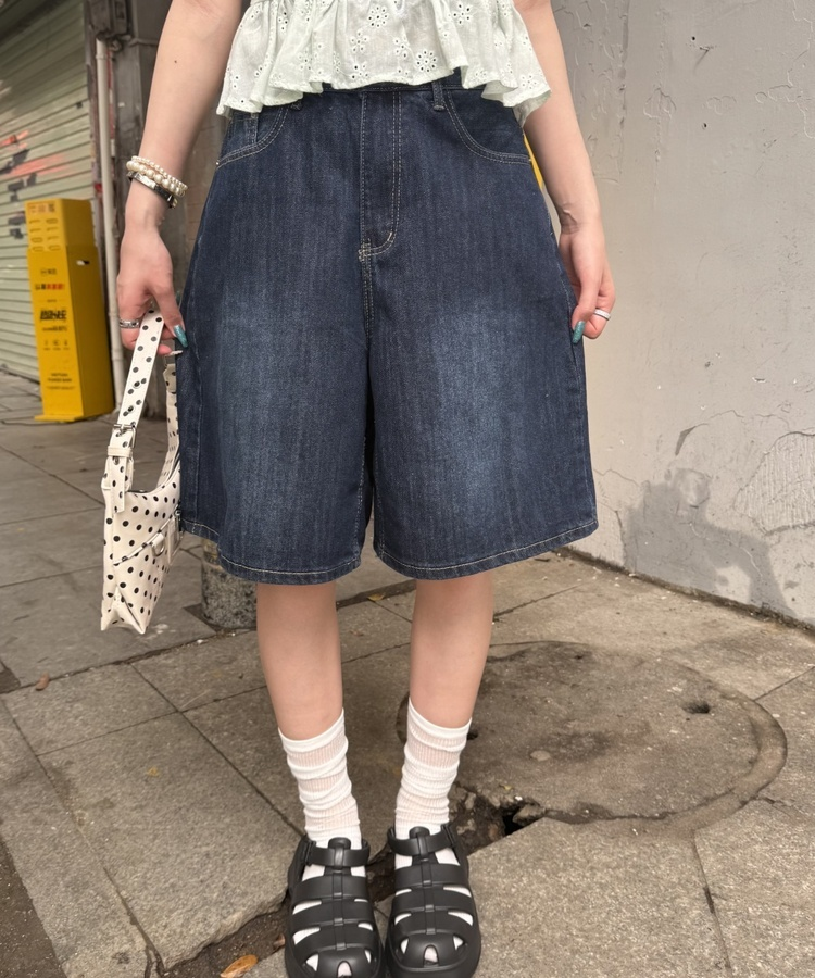 バミューダデニムパンツ DARK DENIM