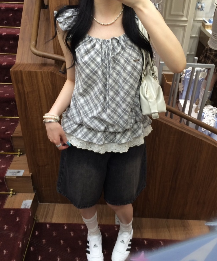 バミューダデニムパンツ BLACK DENIM