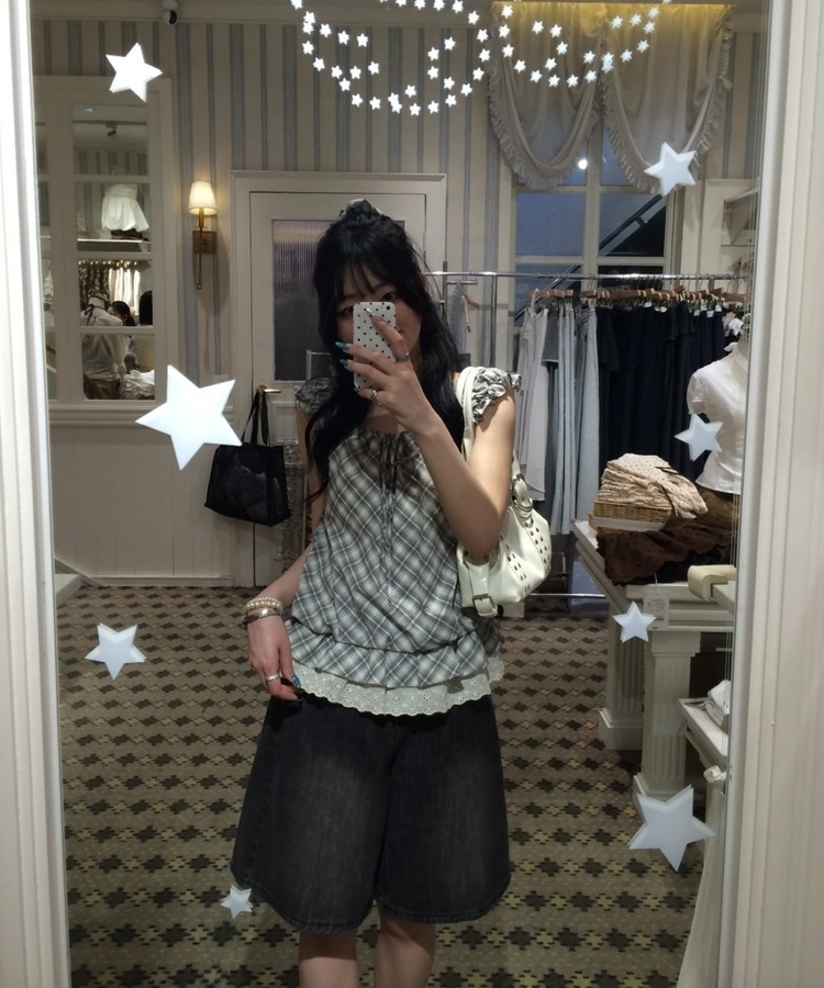 バミューダデニムパンツ BLACK DENIM