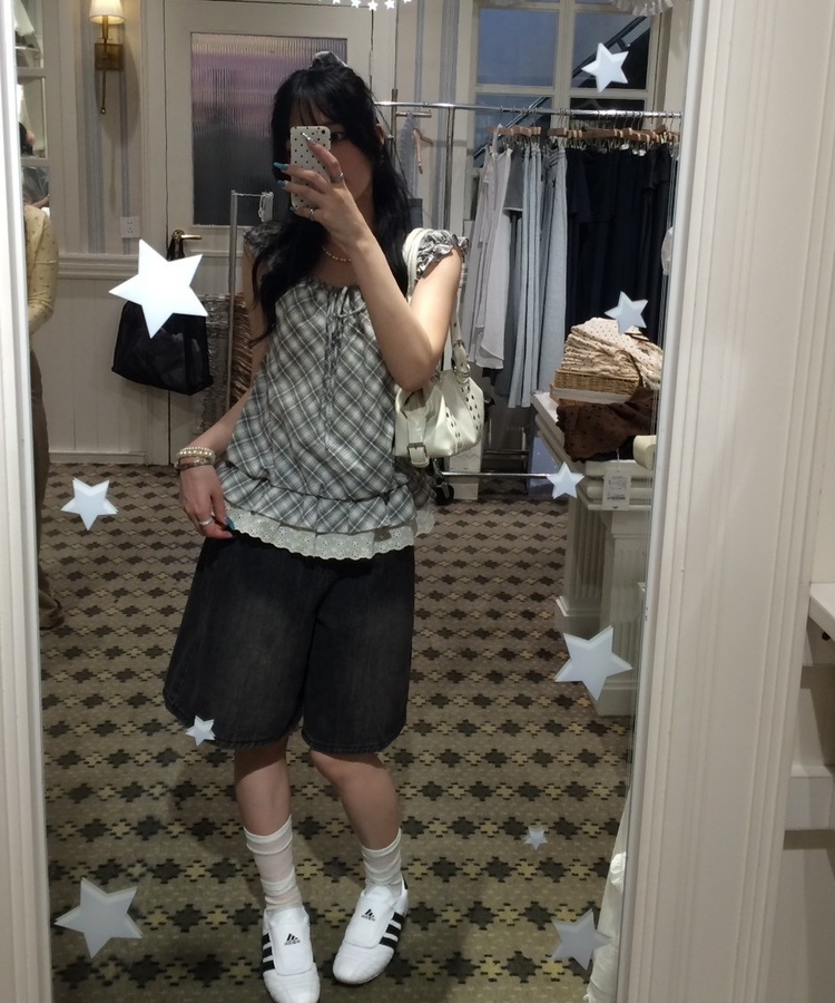 バミューダデニムパンツ BLACK DENIM