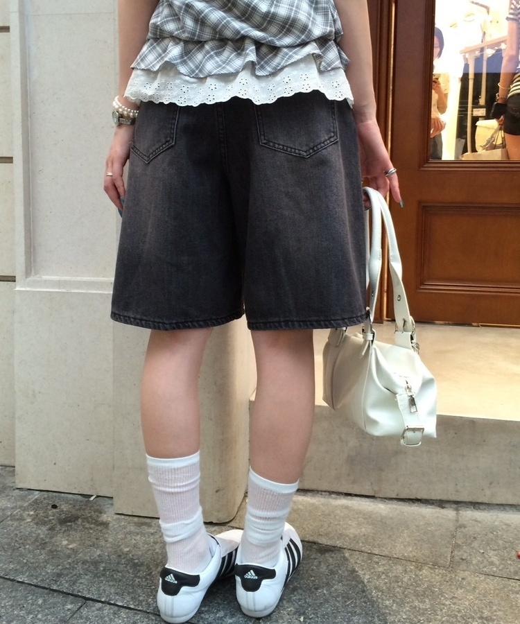 バミューダデニムパンツ BLACK DENIM