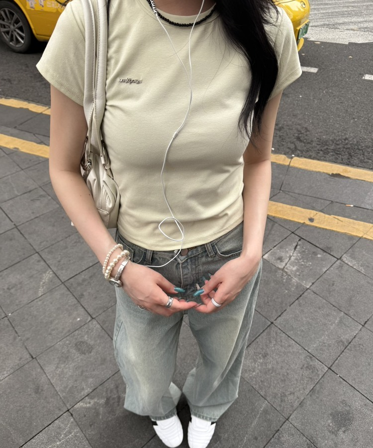 【SHORT/LONG丈別】ハイウエストウォッシングワイドデニムパンツ LIGHT BLUE