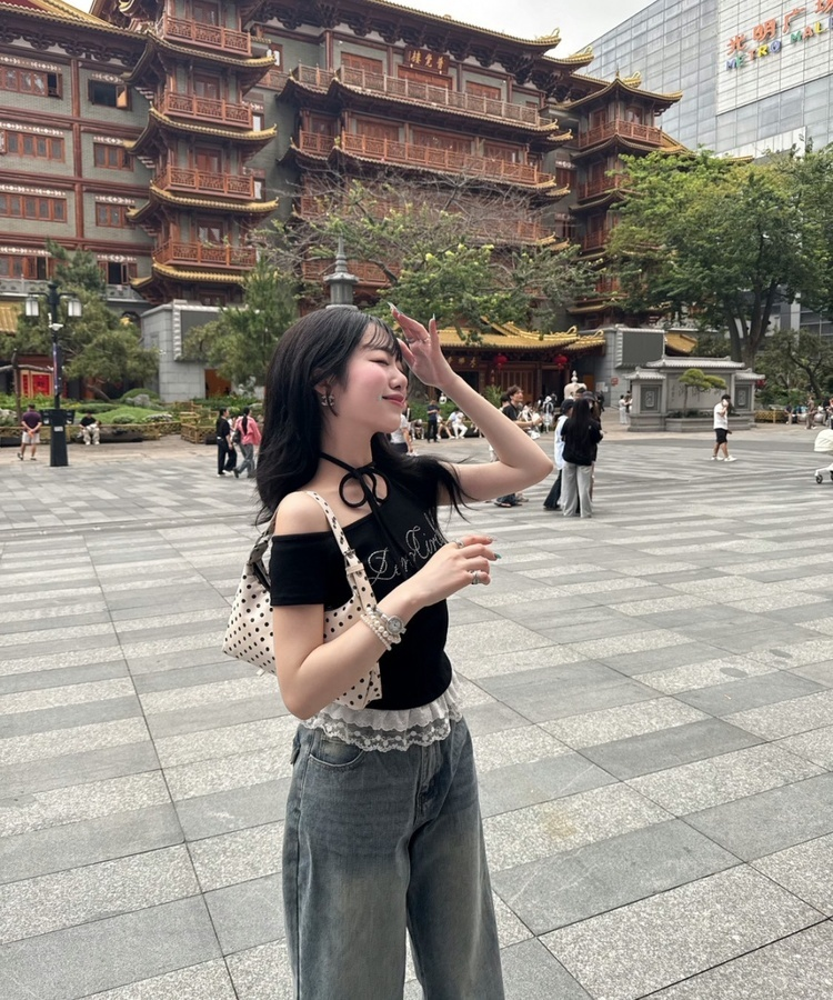 【SHORT/LONG丈別】ハイウエストウォッシングワイドデニムパンツ MID BLUE