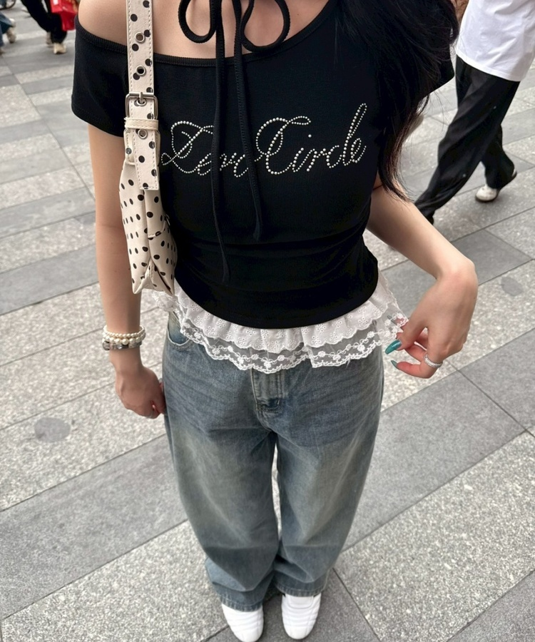 【SHORT/LONG丈別】ハイウエストウォッシングワイドデニムパンツ MID BLUE