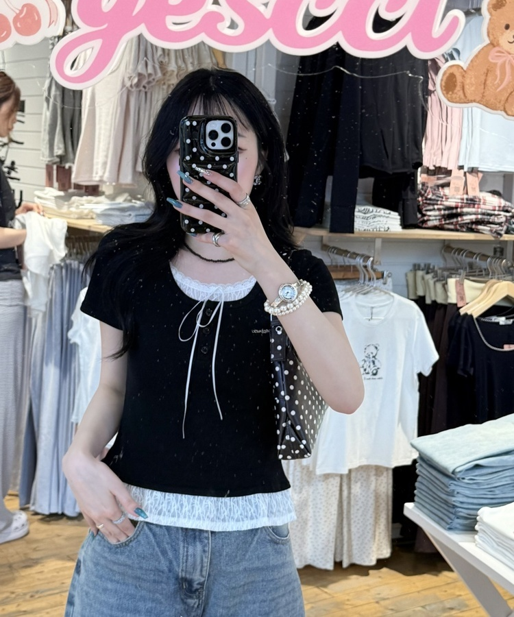 ドットショルダーバッグ BLACK