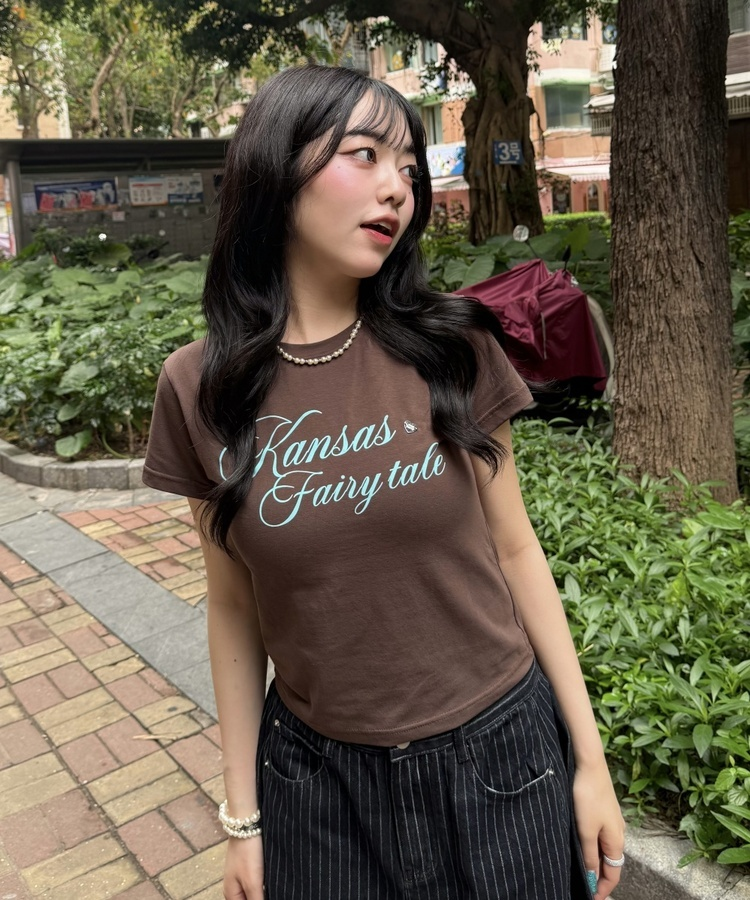 【❤️MADE】ペンダントスリムTシャツ BROWN