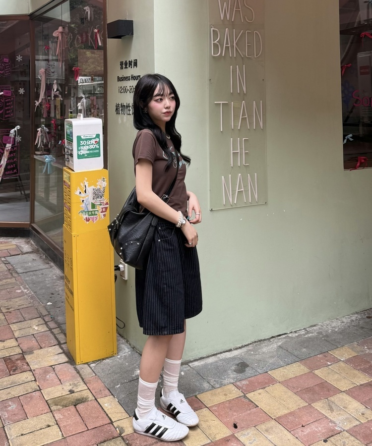 【❤️MADE】ペンダントスリムTシャツ BROWN