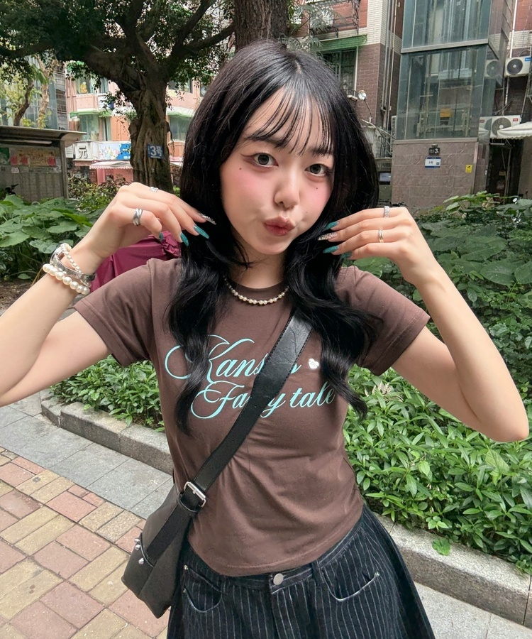 【❤️MADE】ペンダントスリムTシャツ BROWN