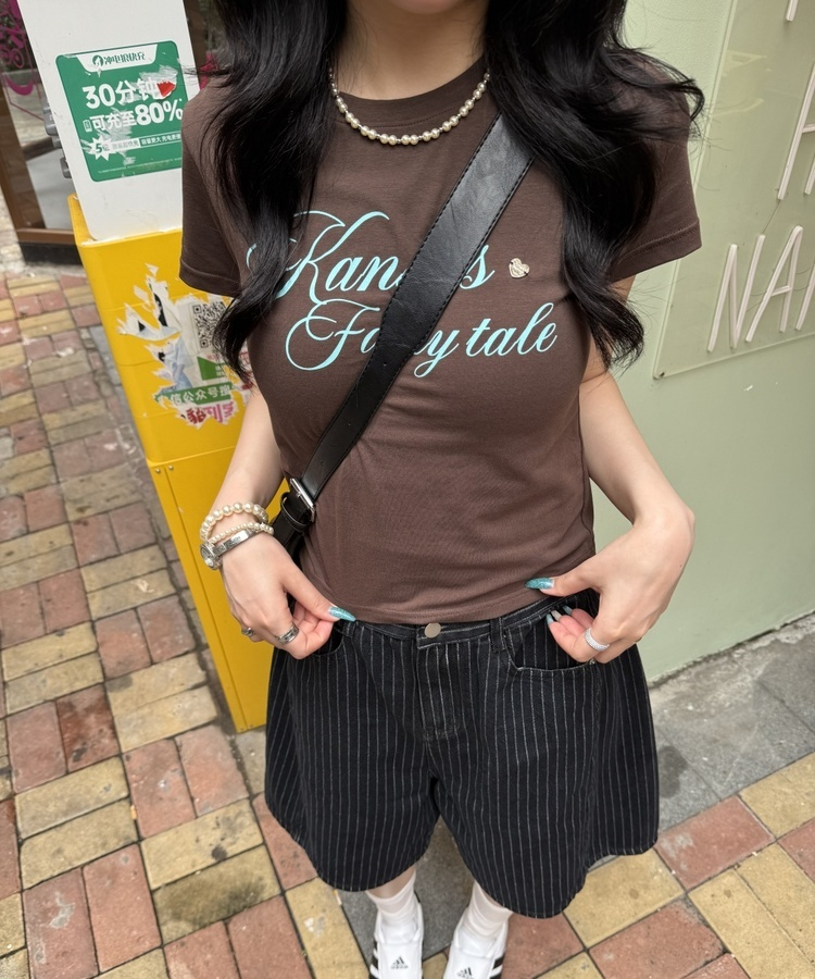 【❤️MADE】ペンダントスリムTシャツ BROWN