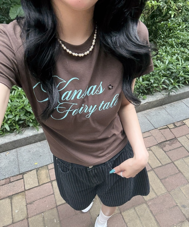 【❤️MADE】ペンダントスリムTシャツ BROWN