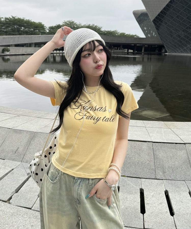 【❤️MADE】ペンダントスリムTシャツ YELLOW