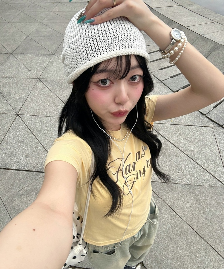 【❤️MADE】ペンダントスリムTシャツ YELLOW