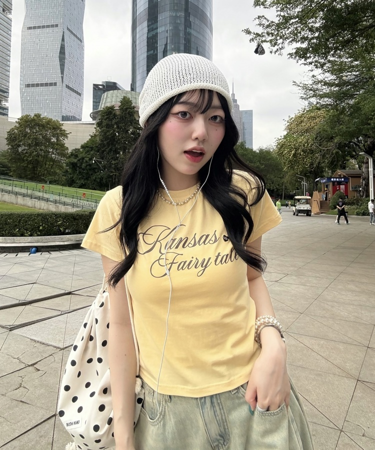 【❤️MADE】ペンダントスリムTシャツ YELLOW