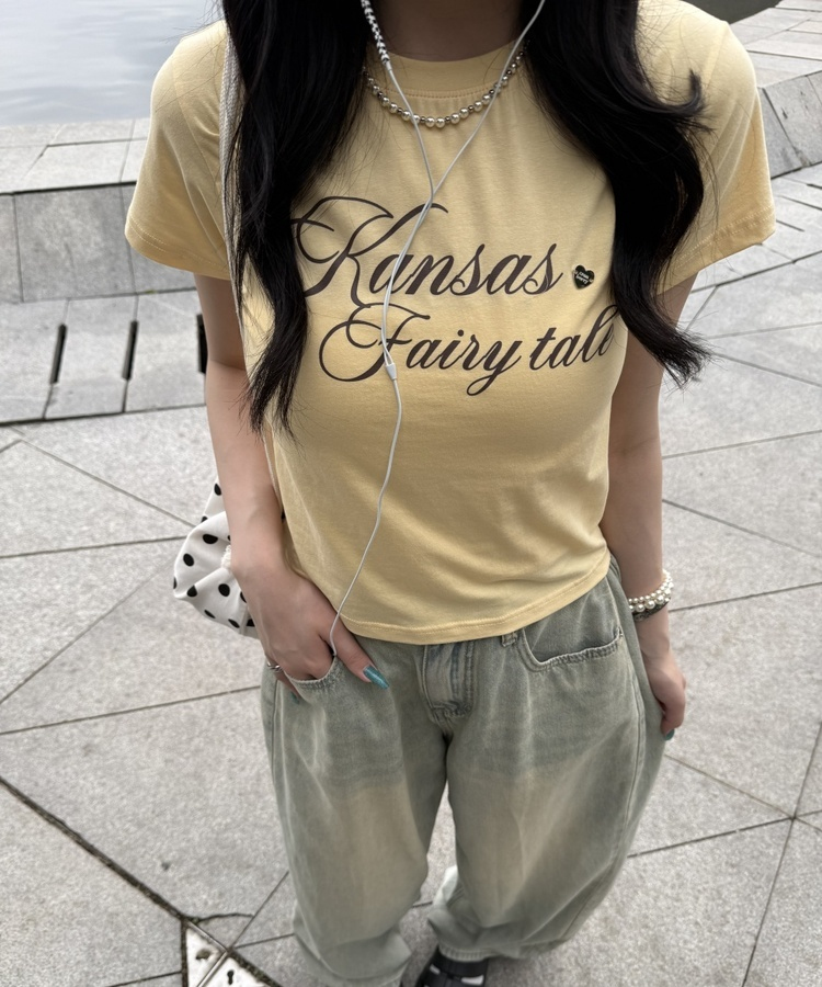 【❤️MADE】ペンダントスリムTシャツ YELLOW