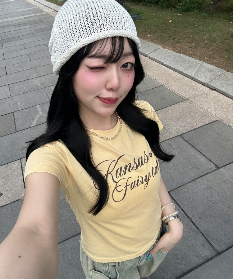 【❤️MADE】ペンダントスリムTシャツ YELLOW