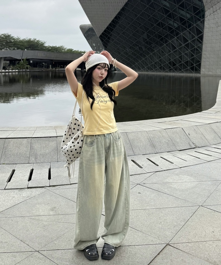 【❤️MADE】ペンダントスリムTシャツ YELLOW