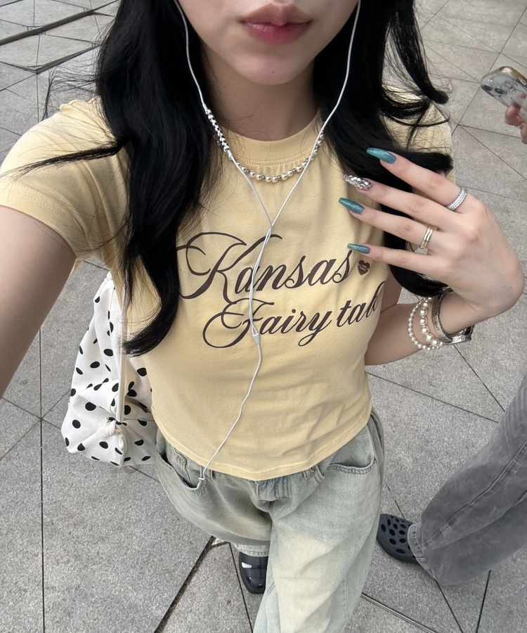 【❤️MADE】ペンダントスリムTシャツ YELLOW