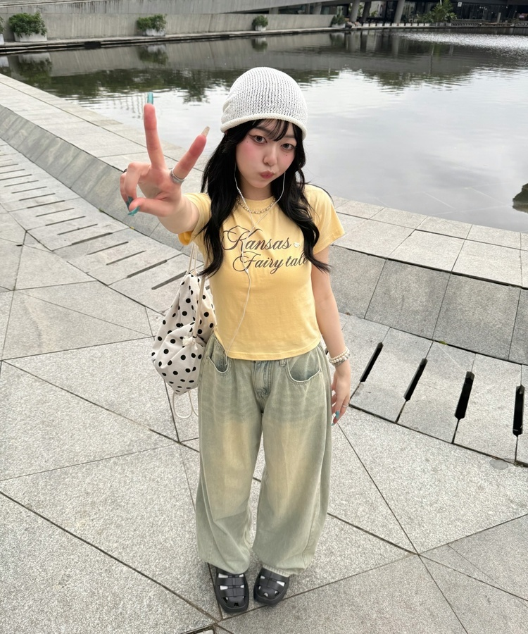 【❤️MADE】ペンダントスリムTシャツ YELLOW