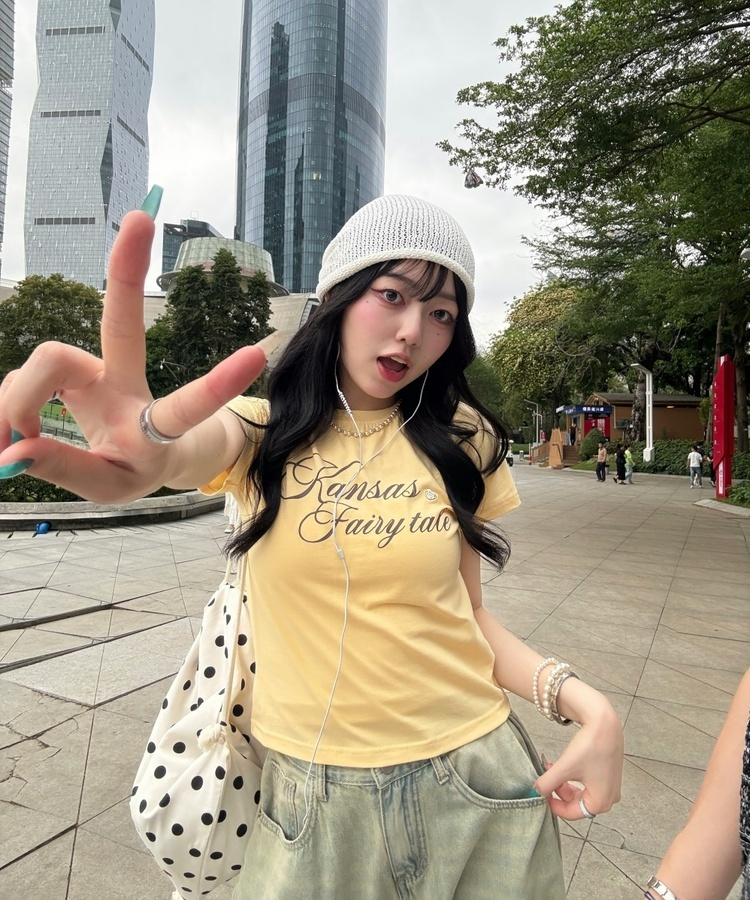 【❤️MADE】ペンダントスリムTシャツ YELLOW