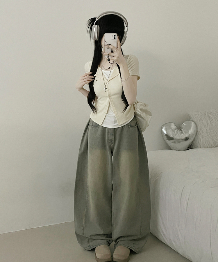 レイヤードシャーリング半袖Tシャツ(5color) BEIGE