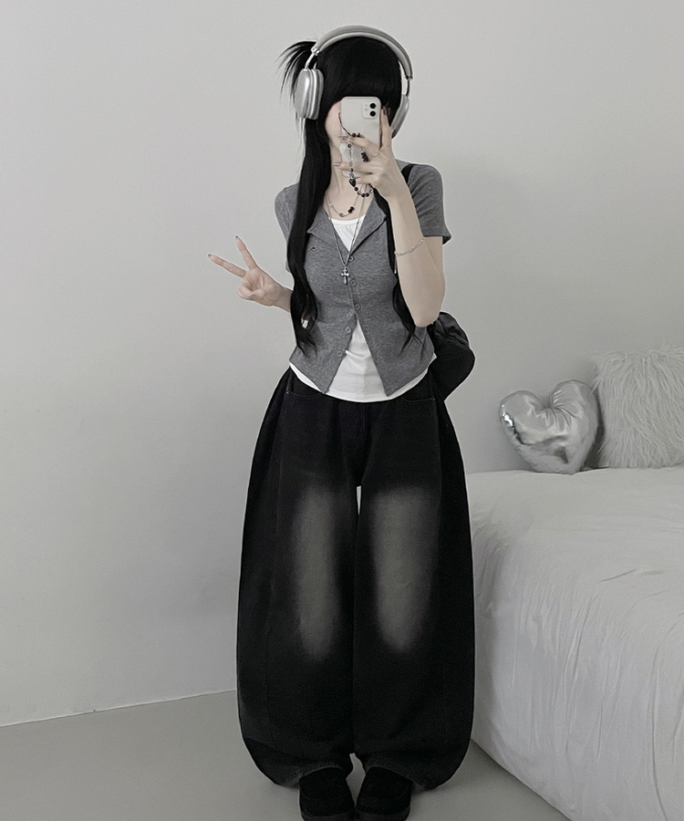 レイヤードシャーリング半袖Tシャツ(5color) GREY