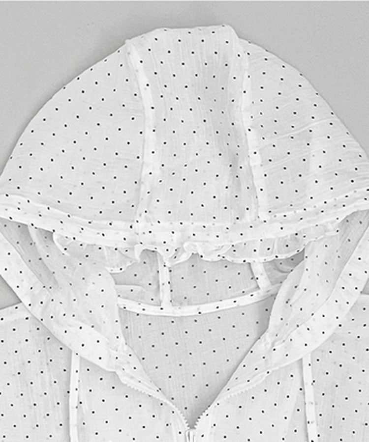 ドットレースシースルーフードウィンドブレーカー