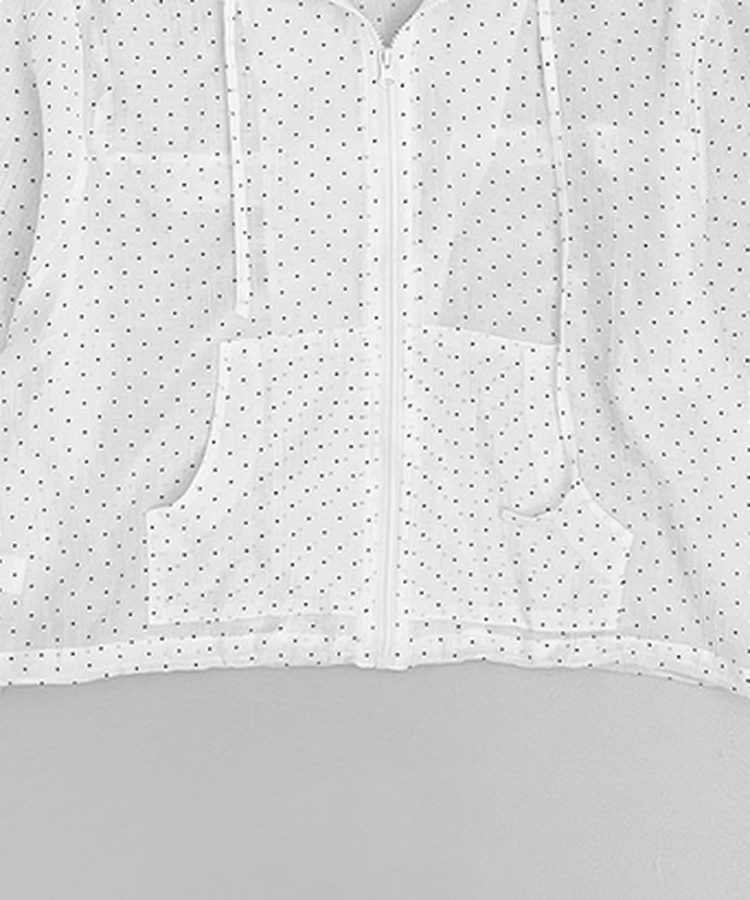 ドットレースシースルーフードウィンドブレーカー